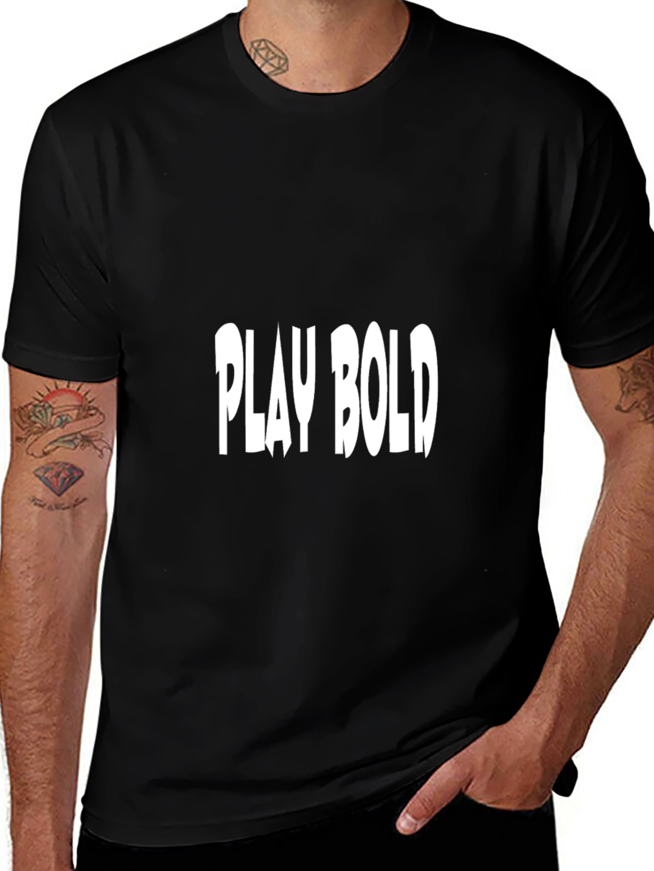 Play Bold Black Cotton Graphic Tee