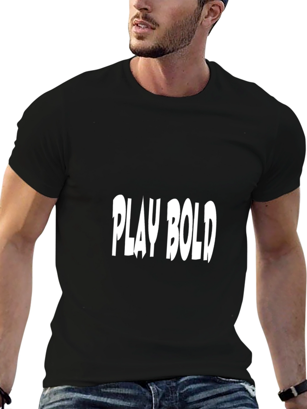 Play Bold Black Cotton Graphic Tee