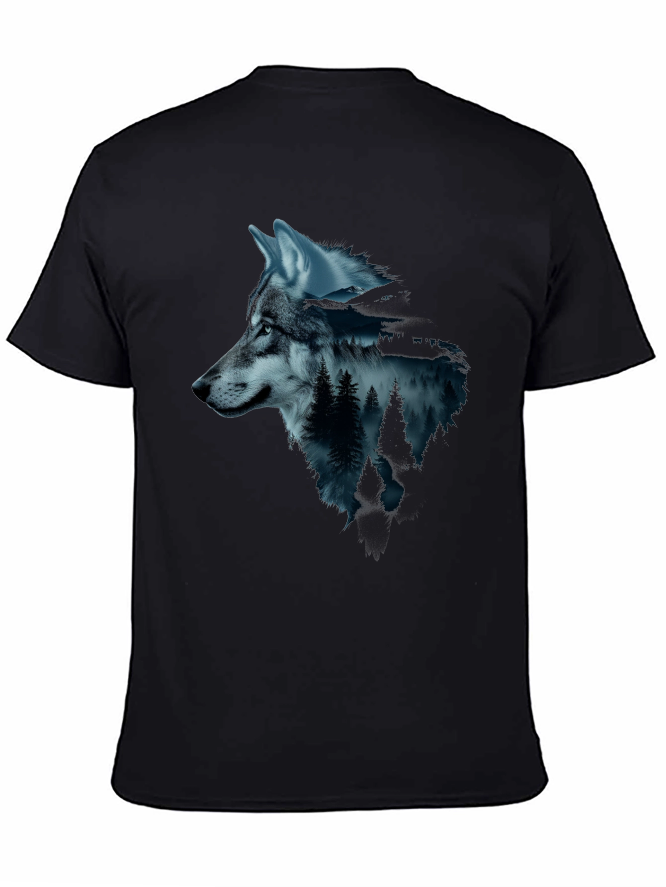 Wolf & Forest Graphic Tee - Black