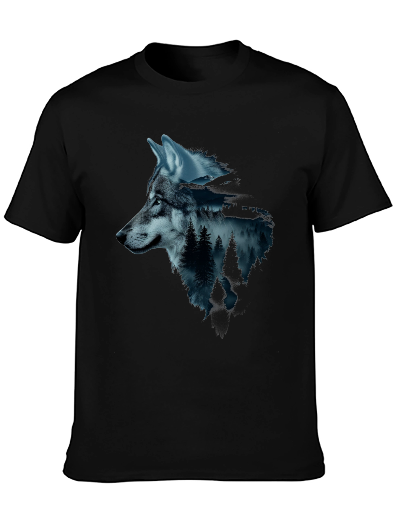 Wolf & Forest Graphic Tee - Black