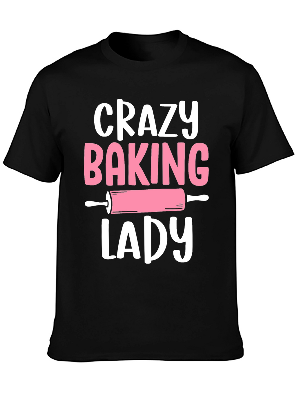 Crazy Baking Lady Graphic Tee - Black