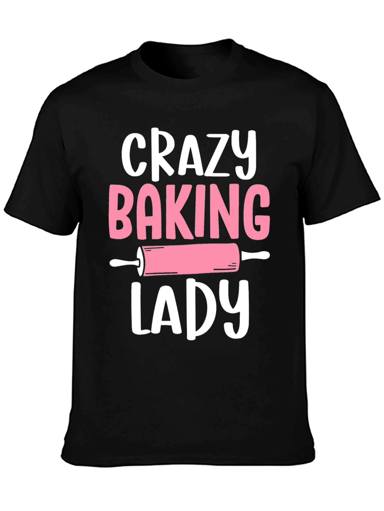 Crazy Baking Lady Graphic Tee - Black