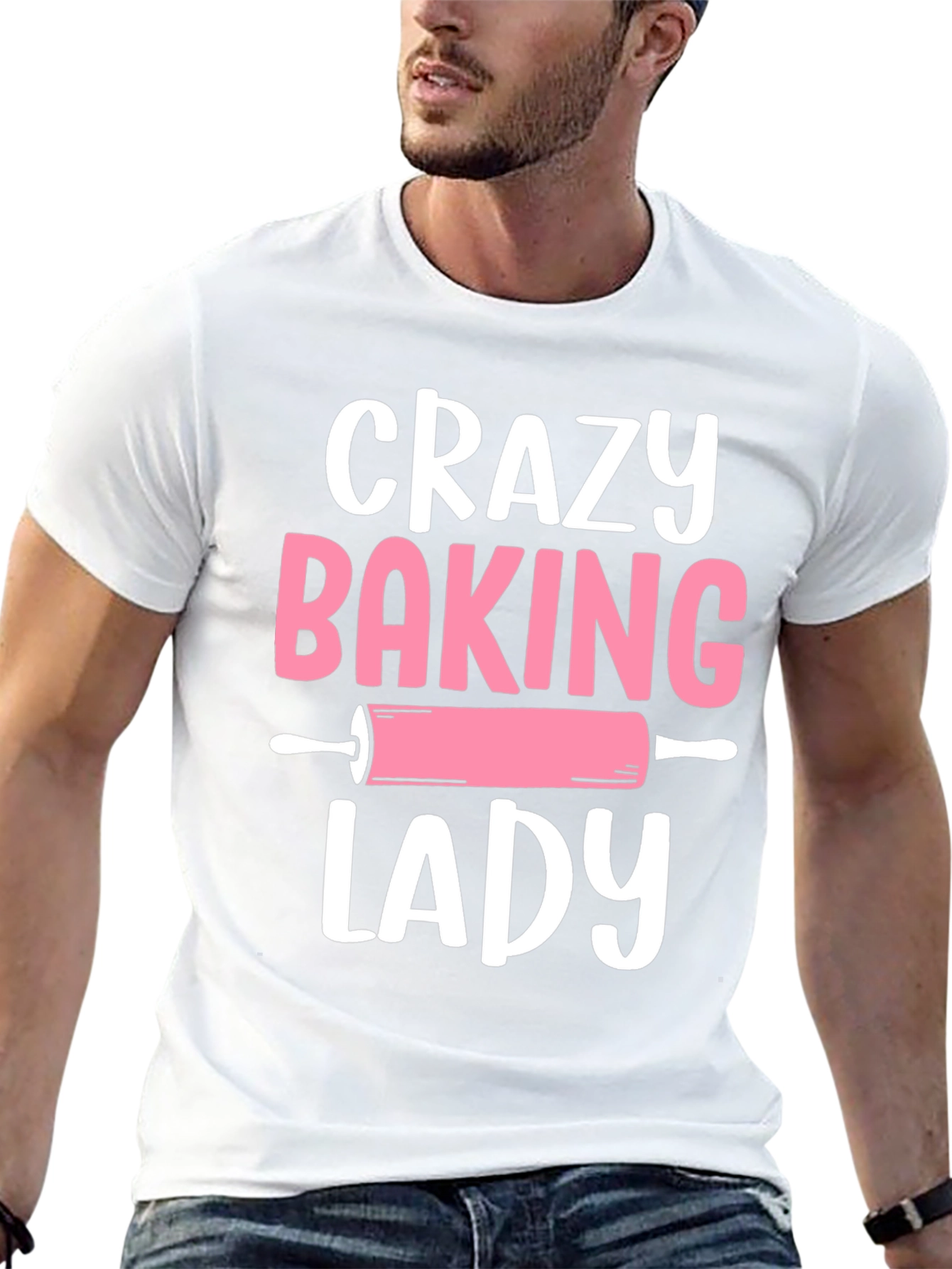 Crazy Baking Lady Graphic Tee - Black