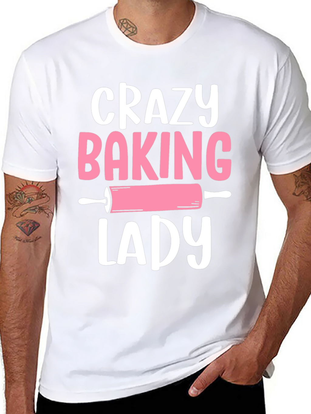 Crazy Baking Lady Graphic Tee - Black