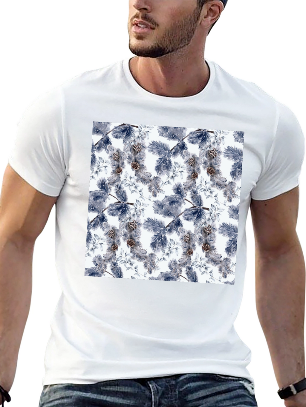 Botanical Print Black T-Shirt