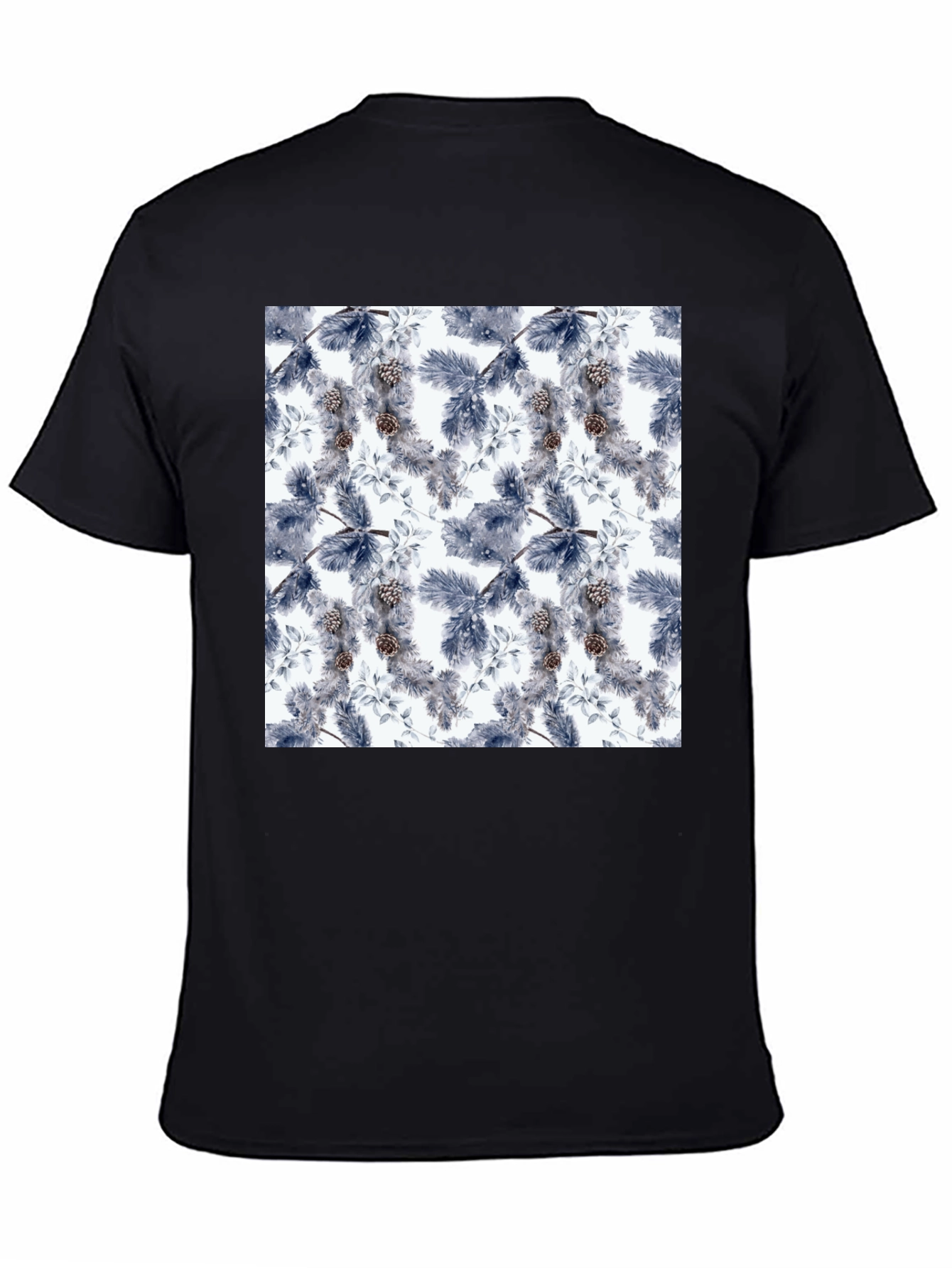 Botanical Print Black T-Shirt