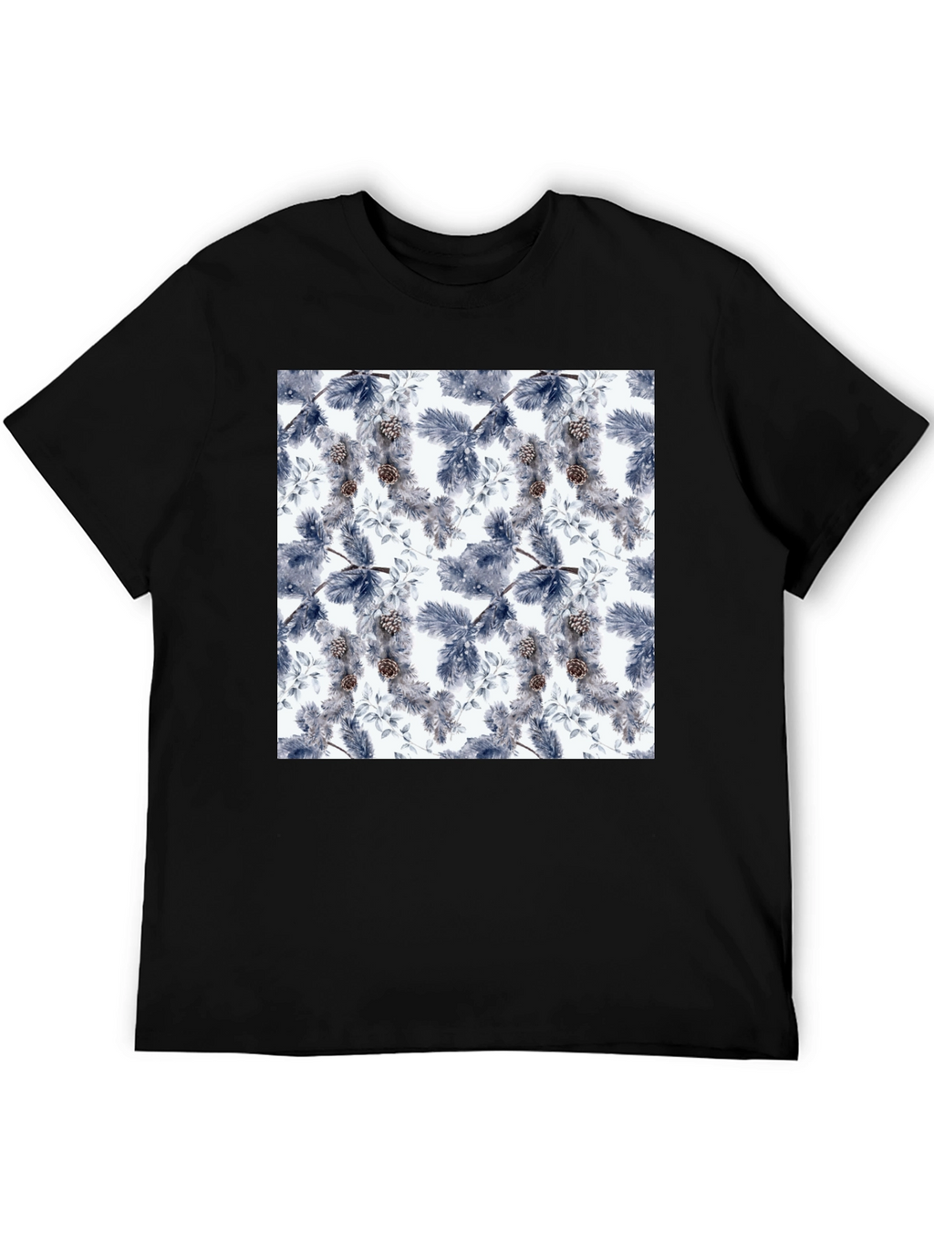 Botanical Print Black T-Shirt