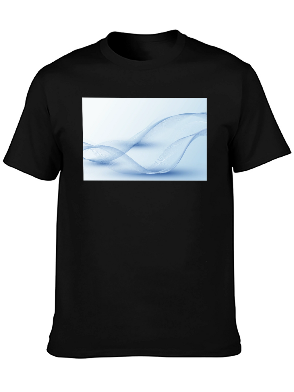 Abstract Wave Design Black T-Shirt
