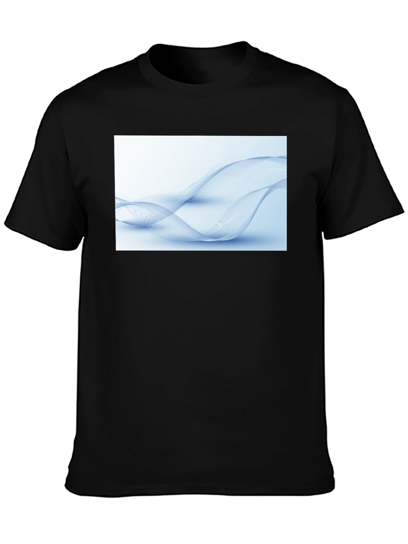Abstract Wave Design Black T-Shirt