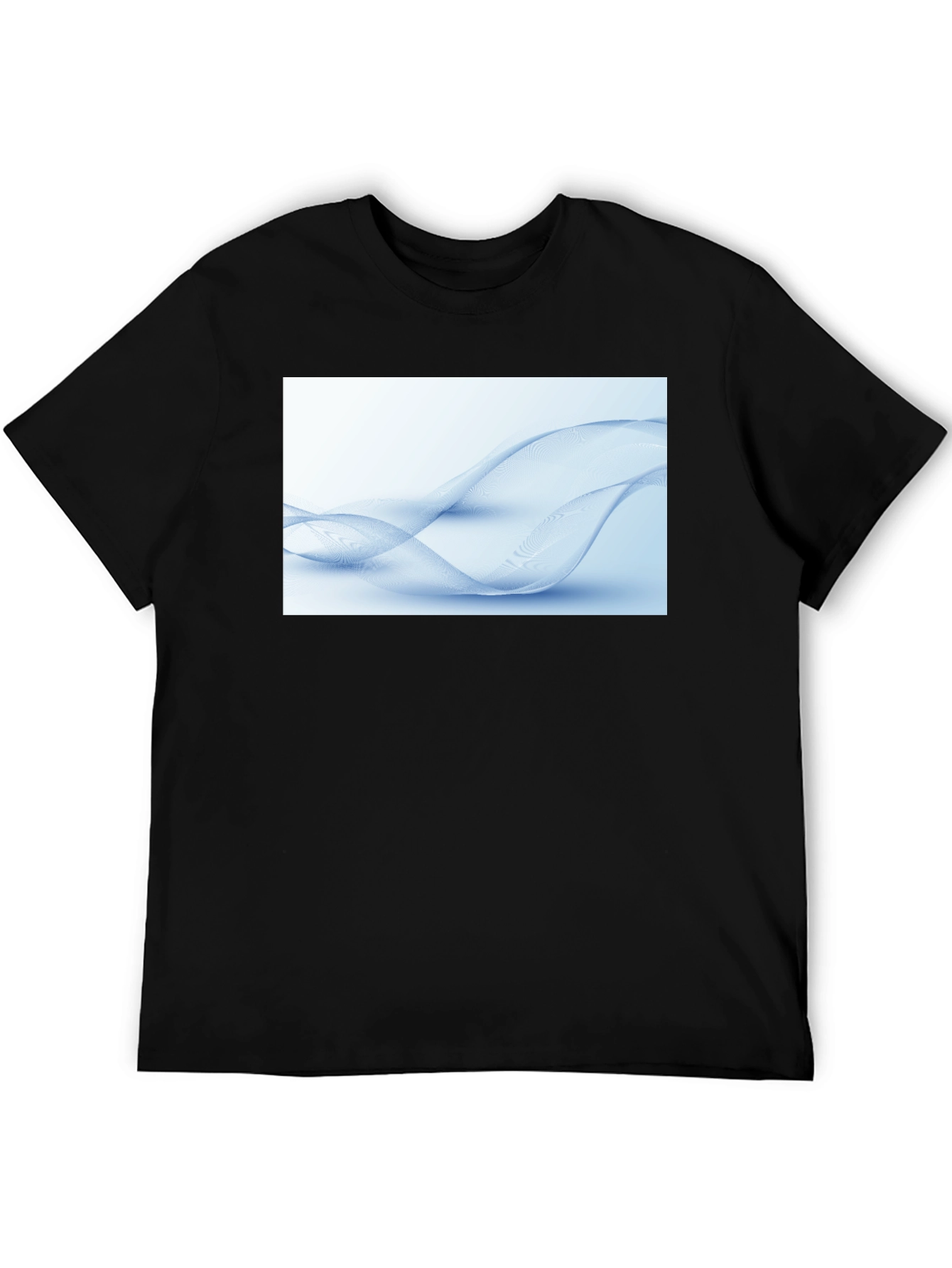Abstract Wave Design Black T-Shirt