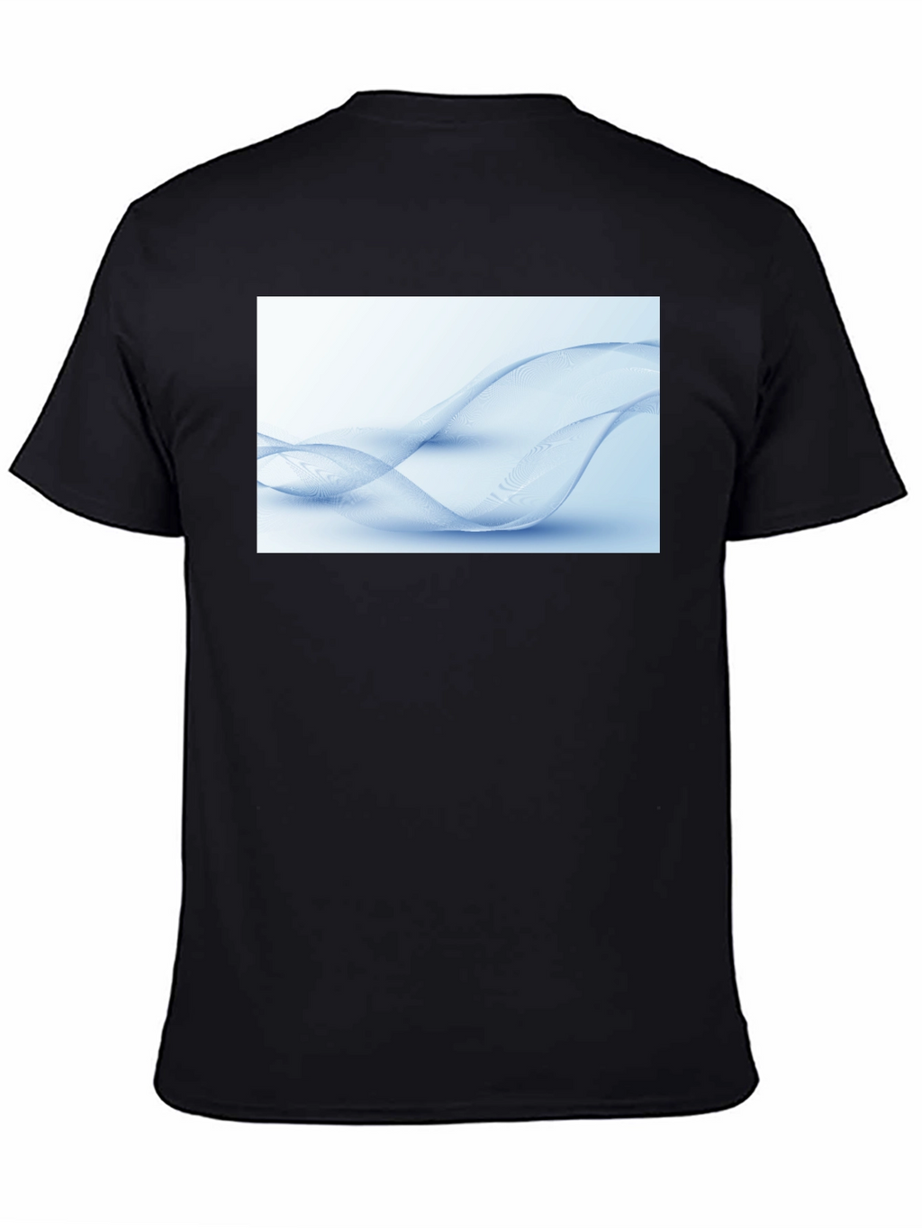 Abstract Wave Design Black T-Shirt