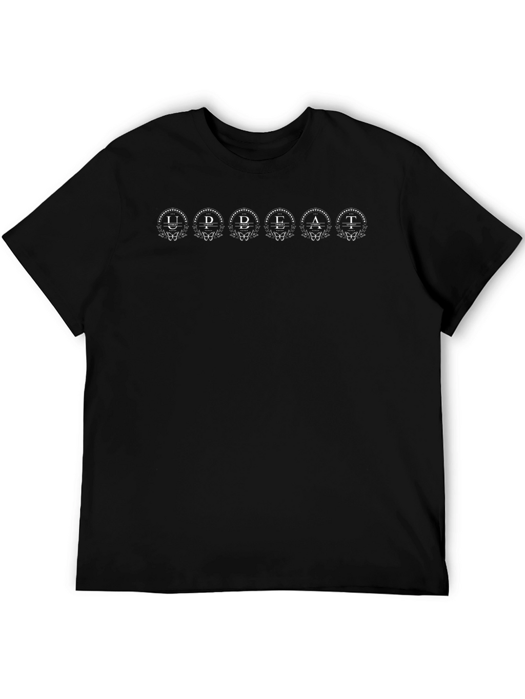 UDDAT Black Graphic Tee - Mens Crew Neck