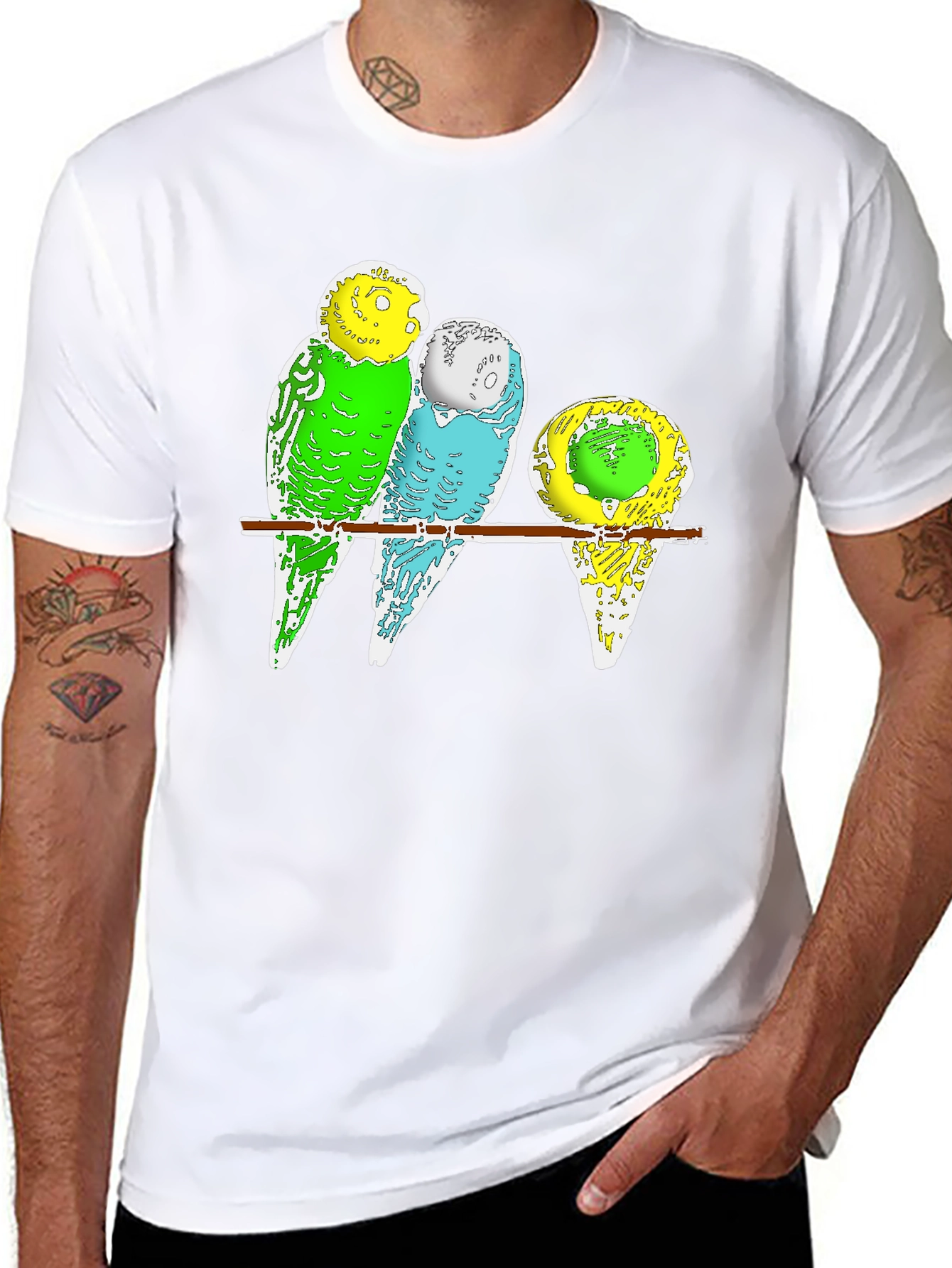 Budgie Birds T-Shirt - Cute Pet Parrot Design
