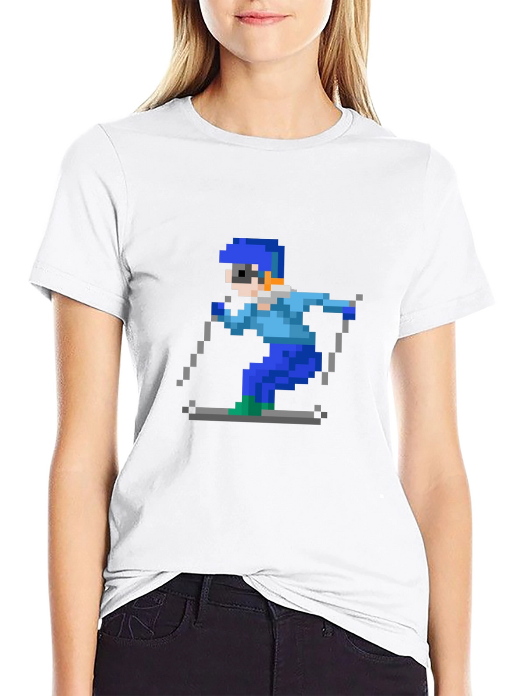 Retro Pixel Skiing T-Shirt