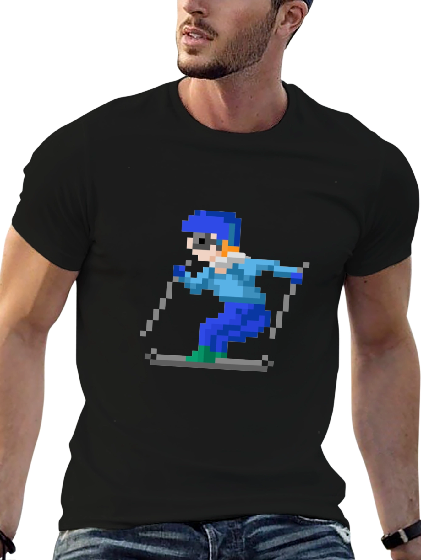 Retro Pixel Skiing T-Shirt