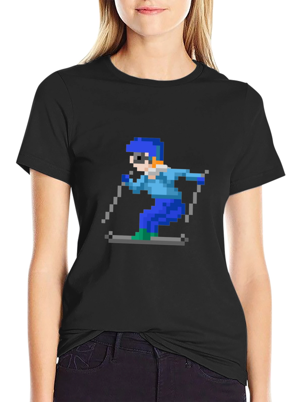 Retro Pixel Skiing T-Shirt