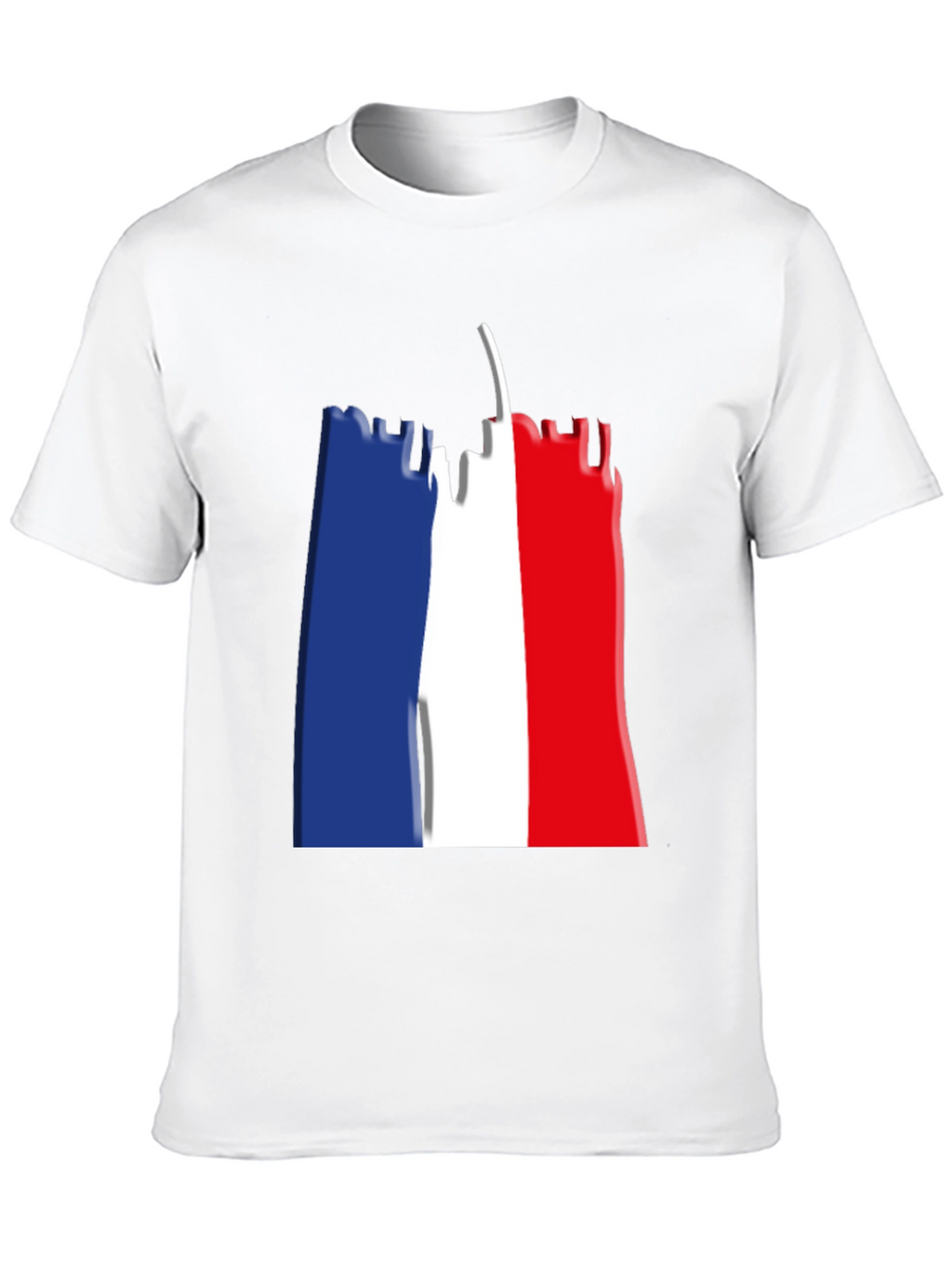 Eiffel Tower French Flag Graphic T-Shirt