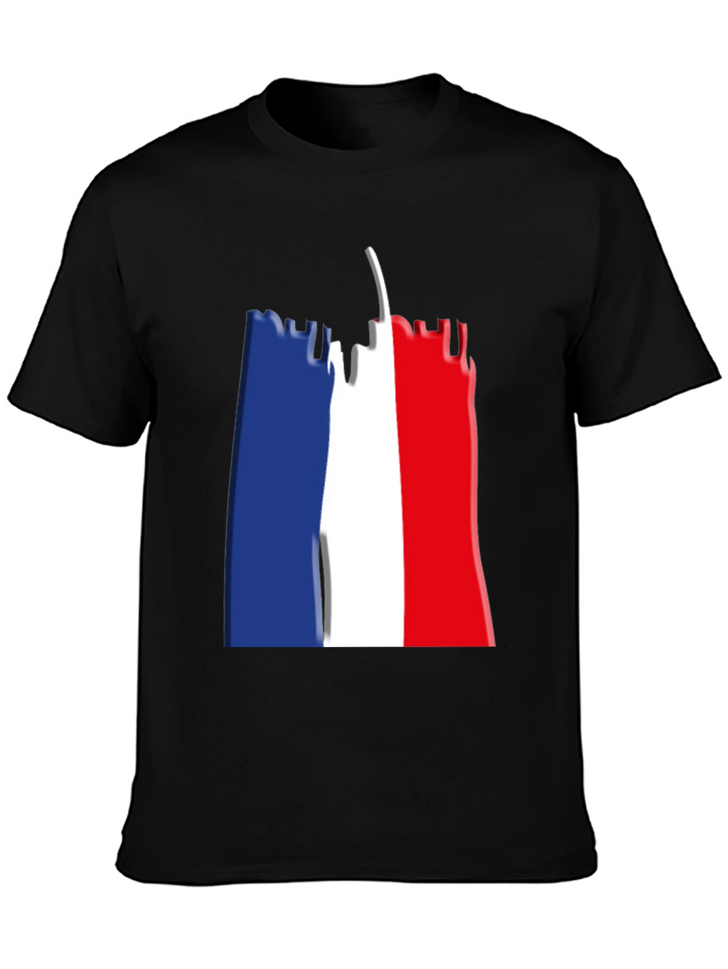 Eiffel Tower French Flag Graphic T-Shirt