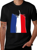 Eiffel Tower French Flag Graphic T-Shirt