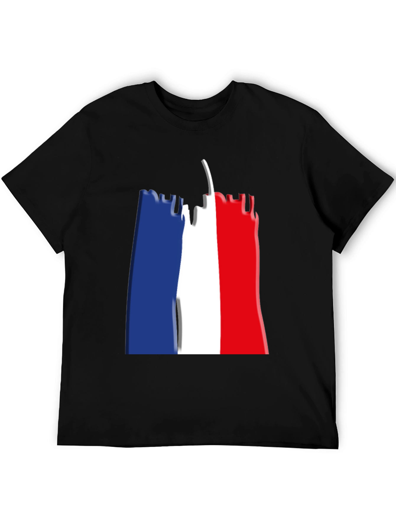 Eiffel Tower French Flag Graphic T-Shirt