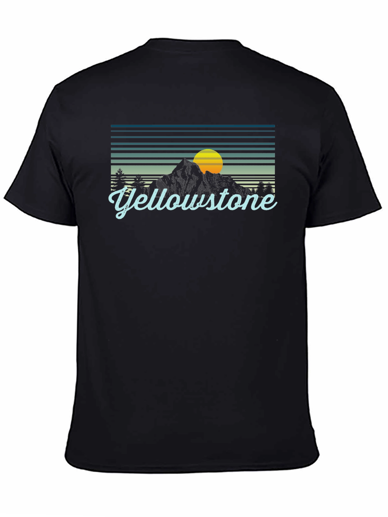 Yellowstone Graphic Tee - Retro Mountain Sunset T-Shirt