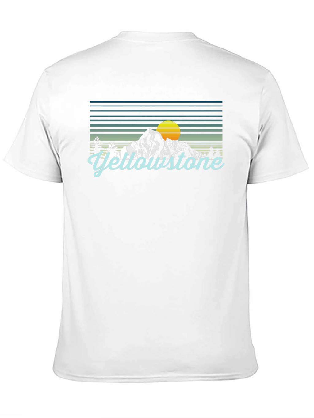 Yellowstone Graphic Tee - Retro Mountain Sunset T-Shirt