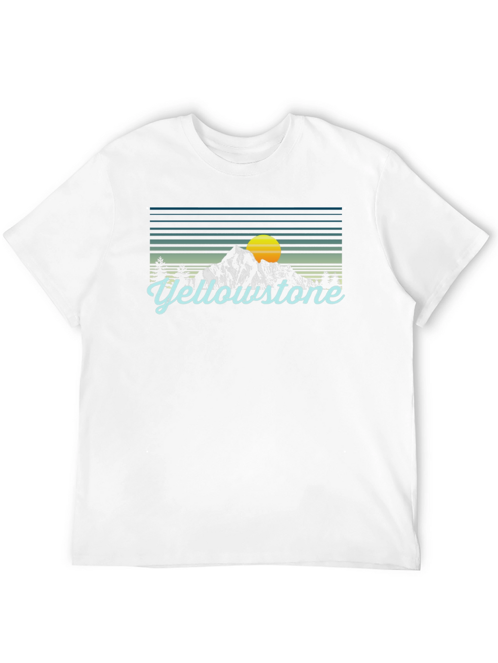 Yellowstone Graphic Tee - Retro Mountain Sunset T-Shirt