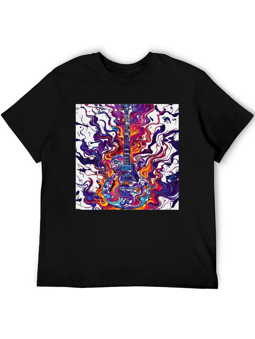 Psychedelic Guitar T-Shirt - Vivid Music Art