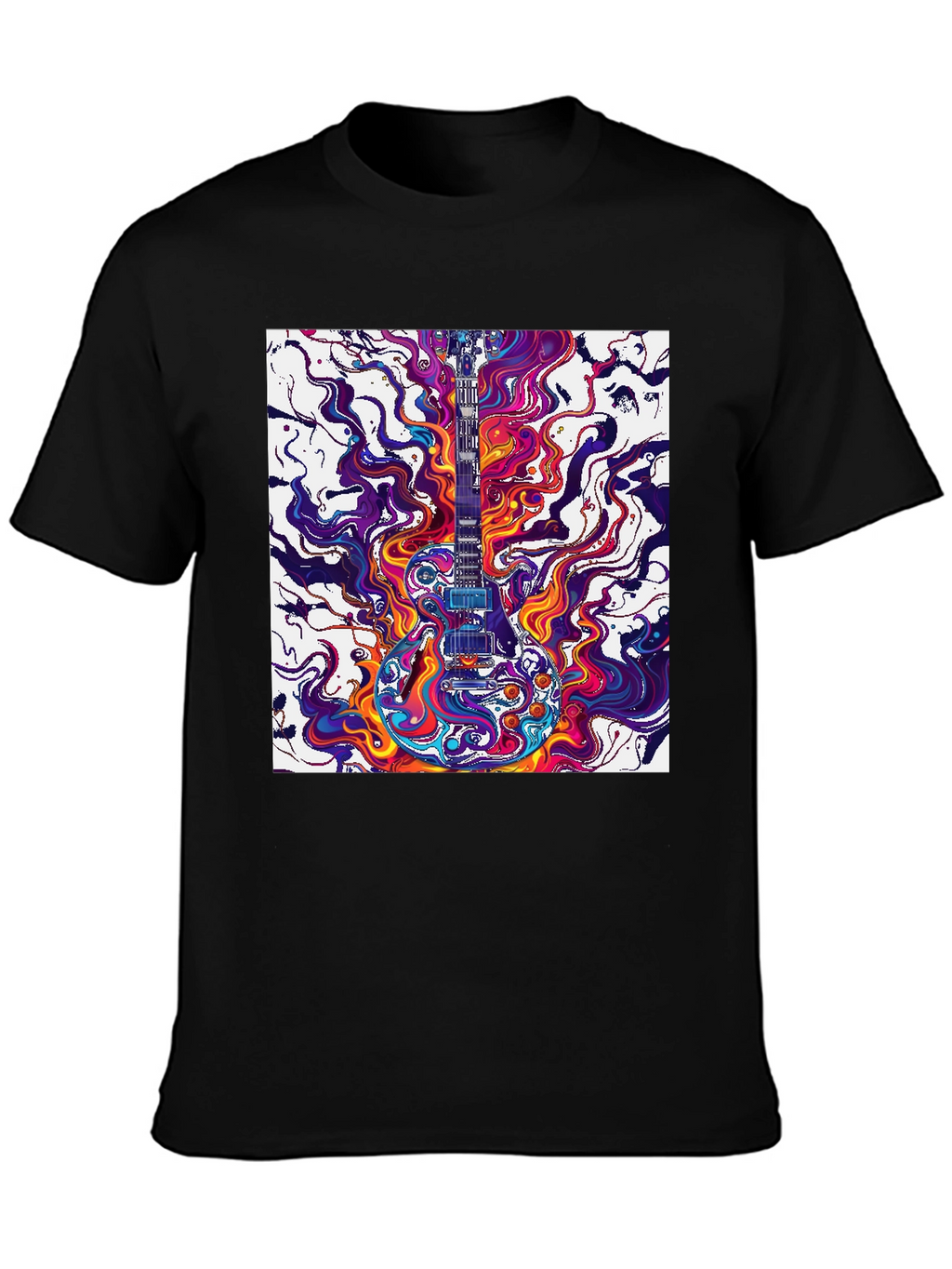Psychedelic Guitar T-Shirt - Vivid Music Art