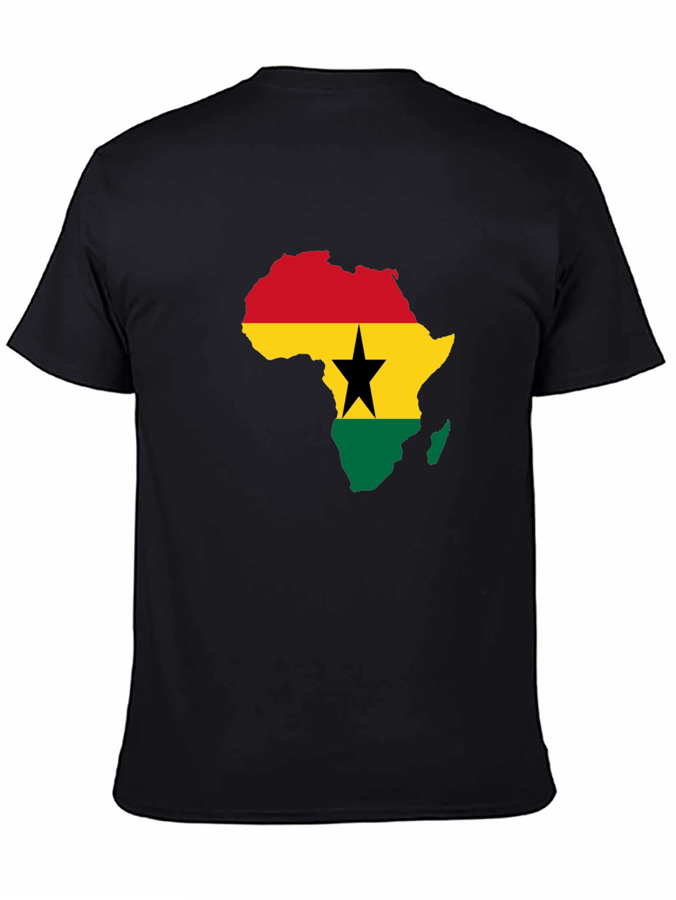 Ghana Flag Africa Map T-Shirt - Black Pride