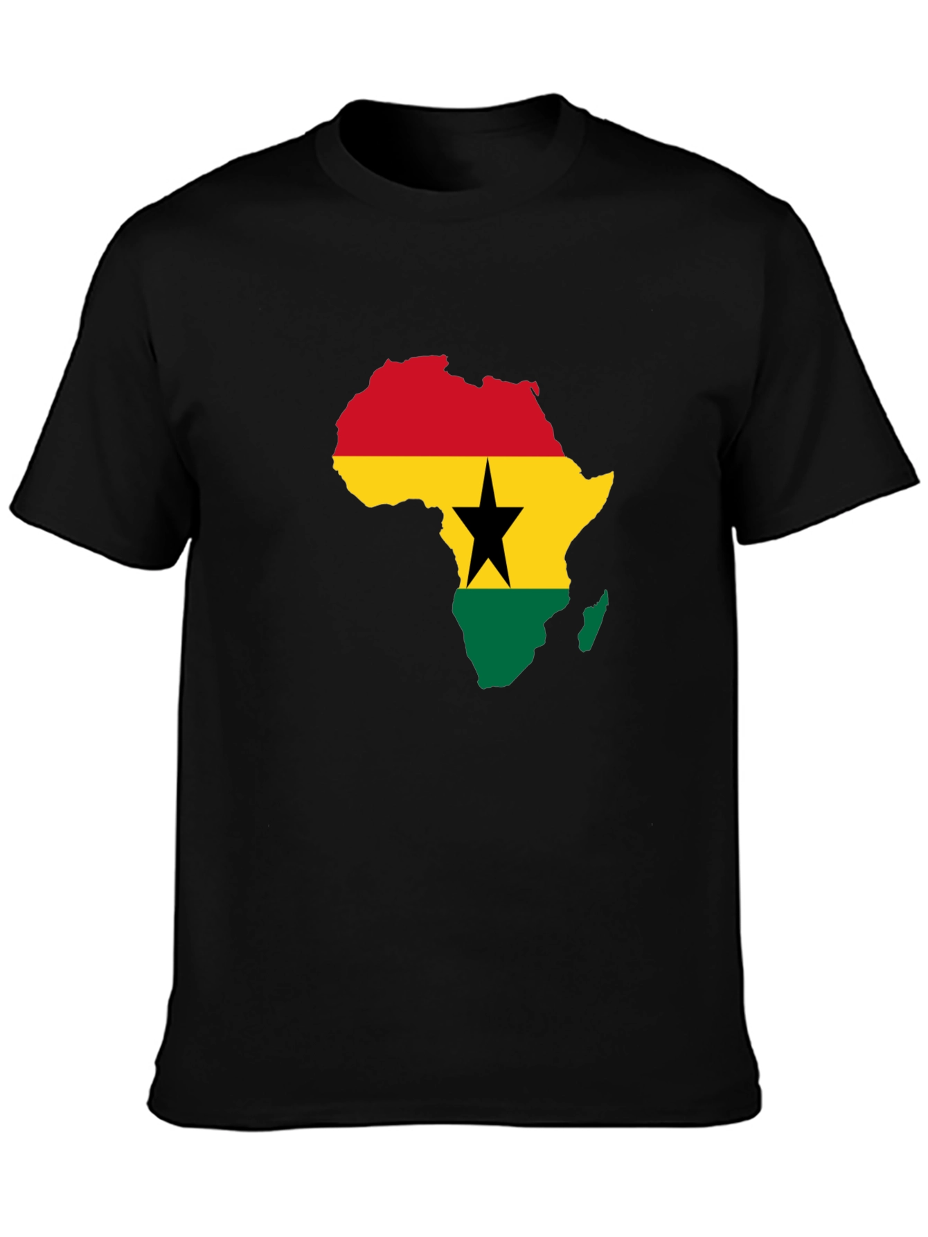Ghana Flag Africa Map T-Shirt - Black Pride
