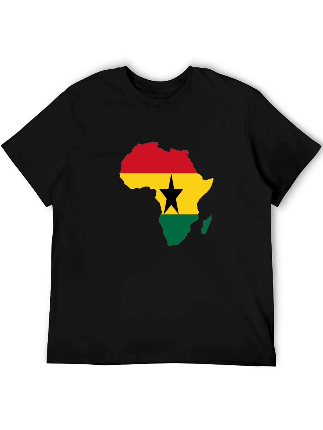 Ghana Flag Africa Map T-Shirt - Black Pride