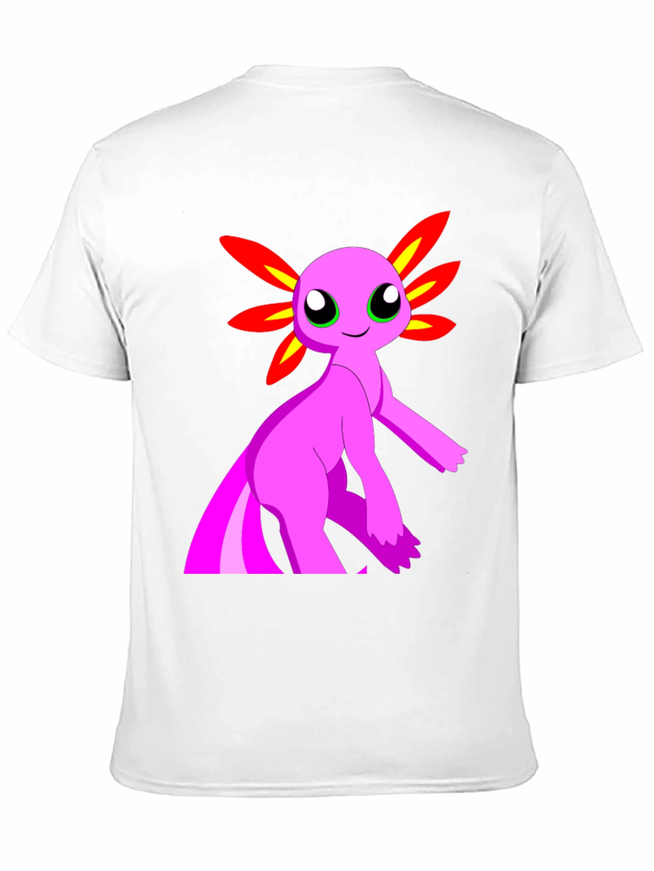 Axolotl Cartoon Graphic T-Shirt - Mens Black Tee