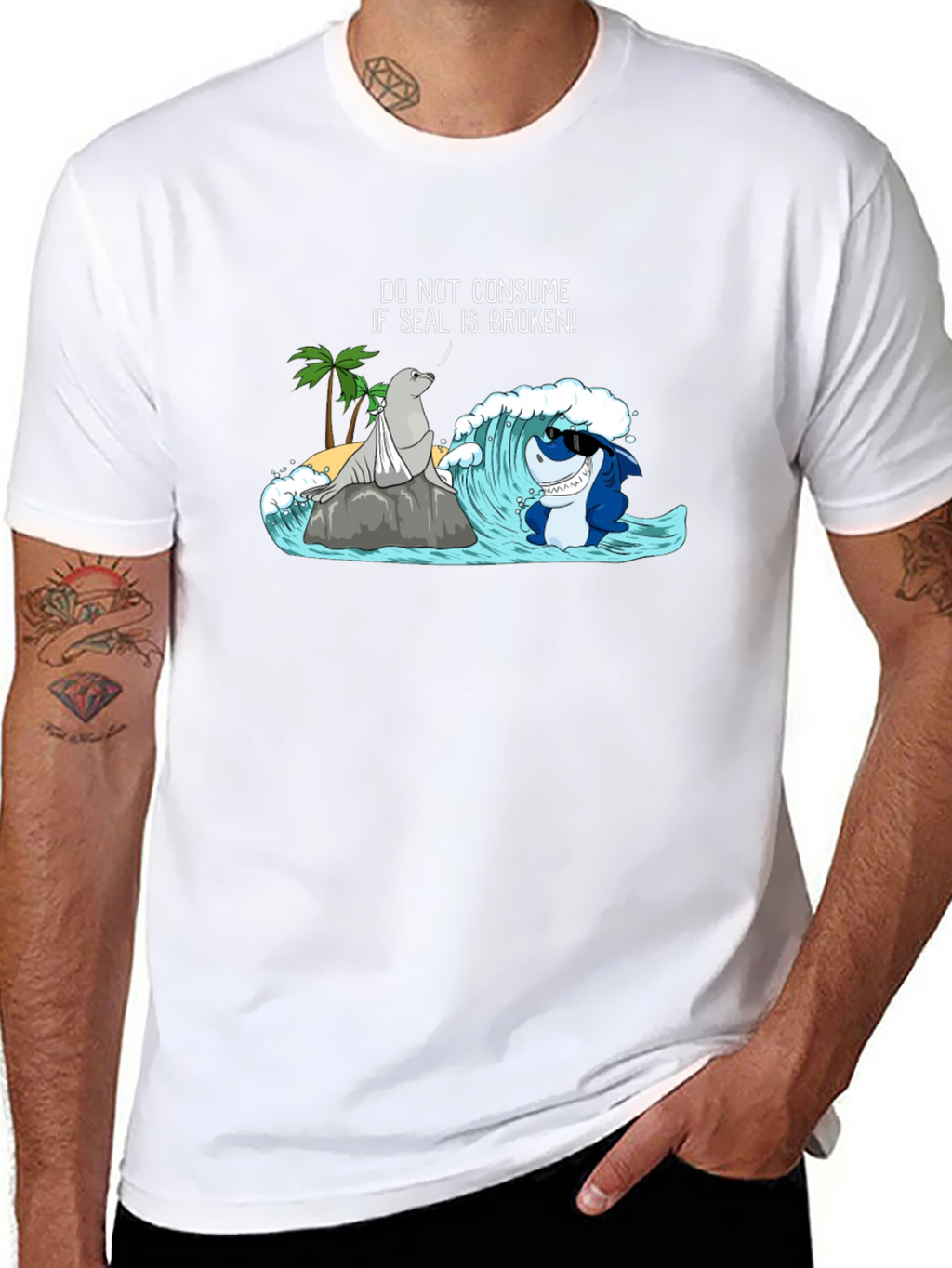 Seal Shark Funny Graphic T-Shirt