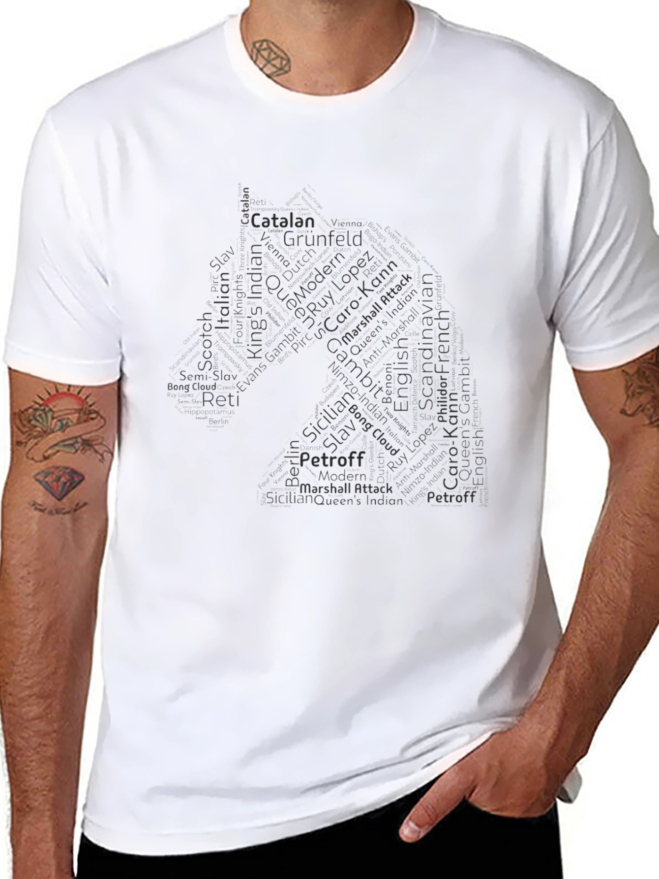 Chess Openings Word Art T-Shirt