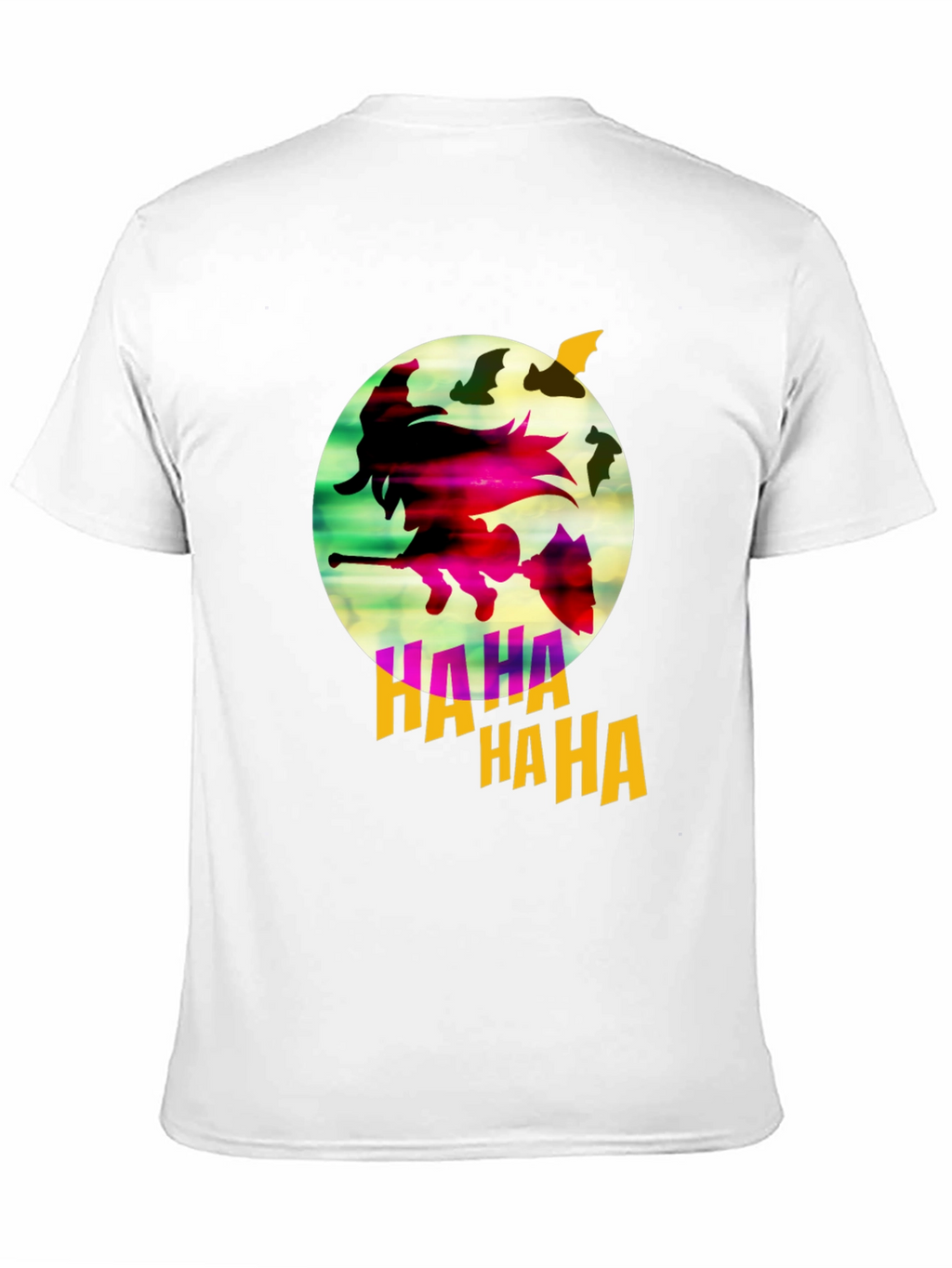 Witch & Bats Graphic Tee - Halloween Shirt