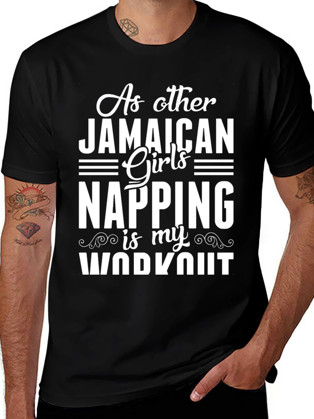 Jamaican Girls Napping Workout Graphic Tee