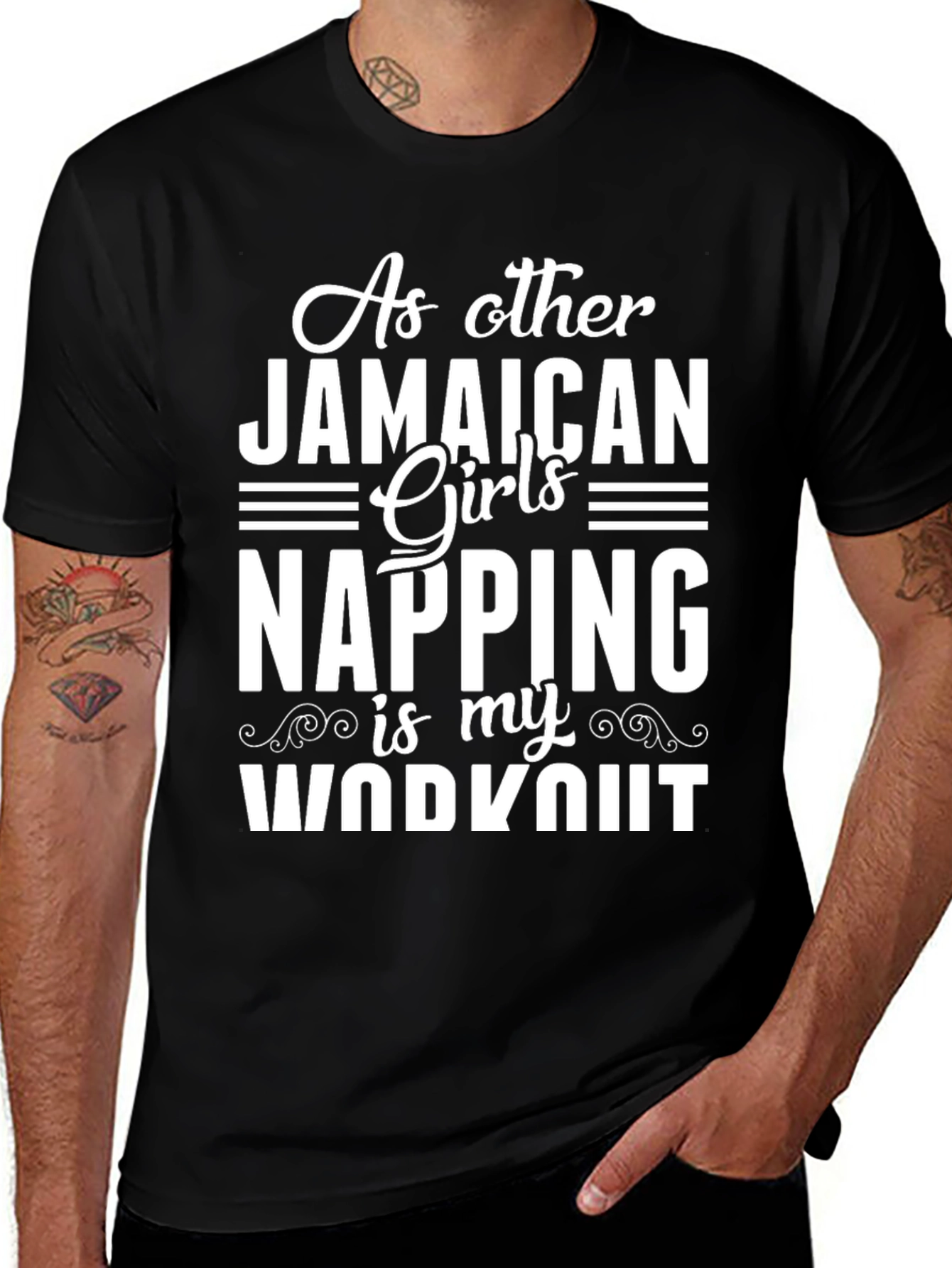 Jamaican Girls Napping Workout Graphic Tee