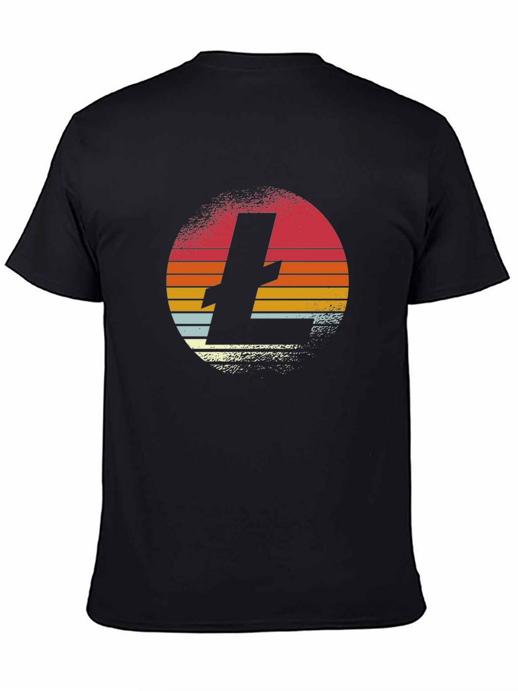 Retro Litecoin Logo Black T-Shirt