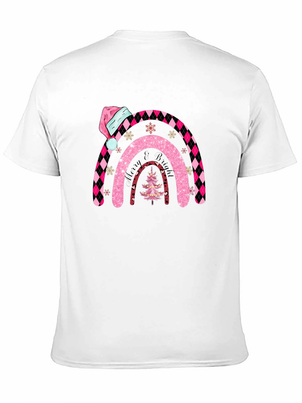 Merry & Bright Christmas Rainbow Tee