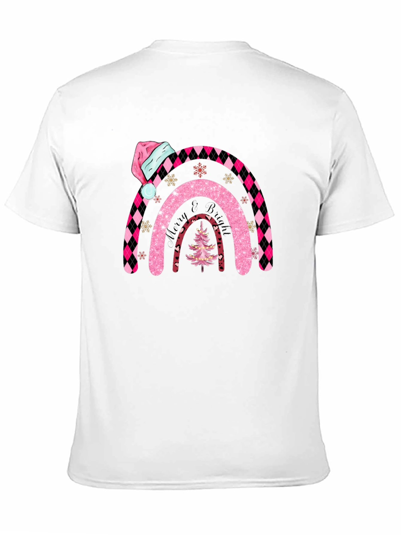 Merry & Bright Christmas Rainbow Tee