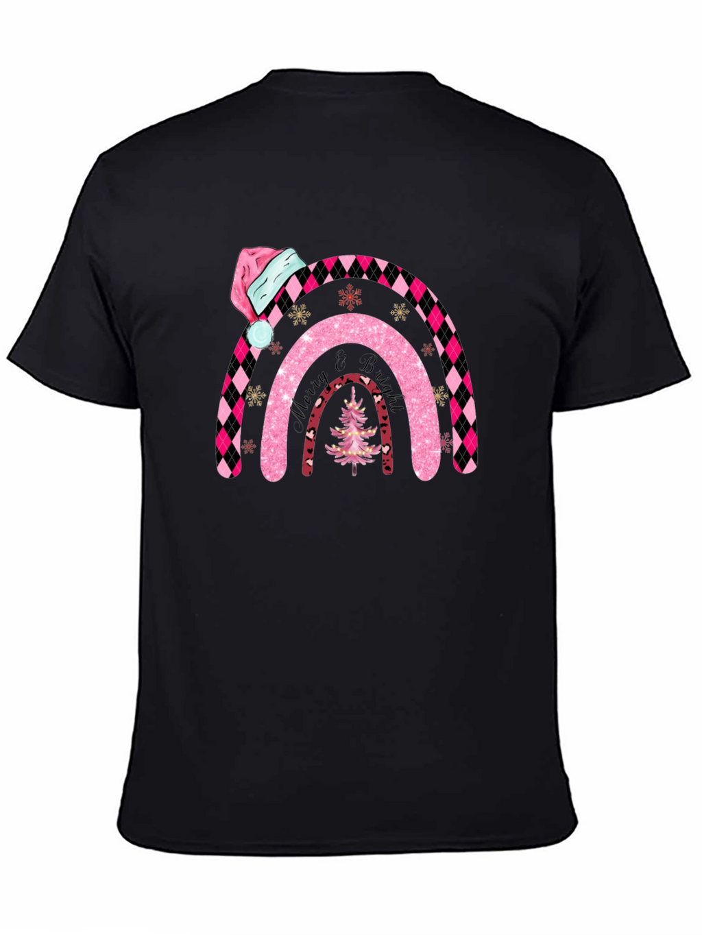 Merry & Bright Christmas Rainbow Tee