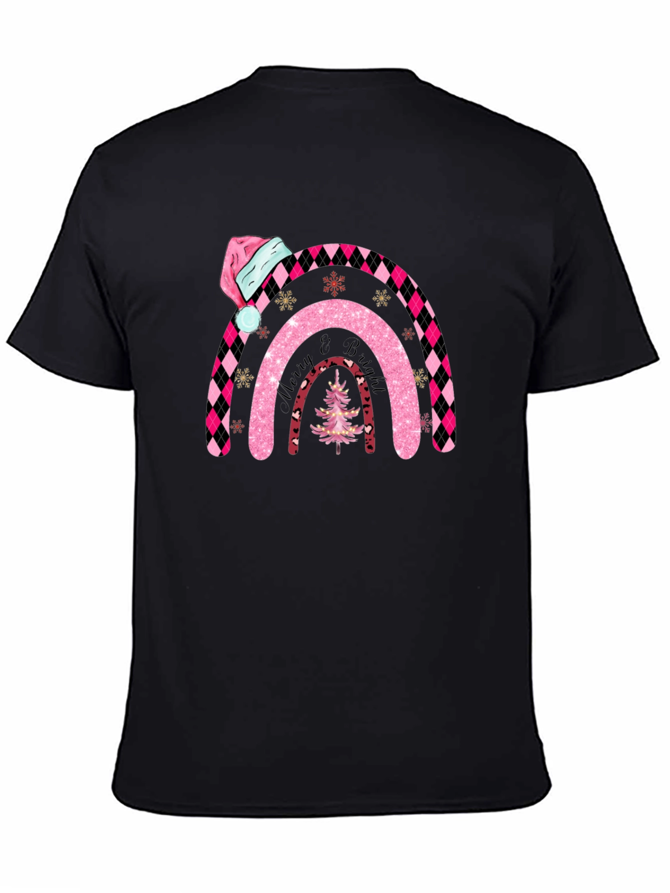 Merry & Bright Christmas Rainbow Tee