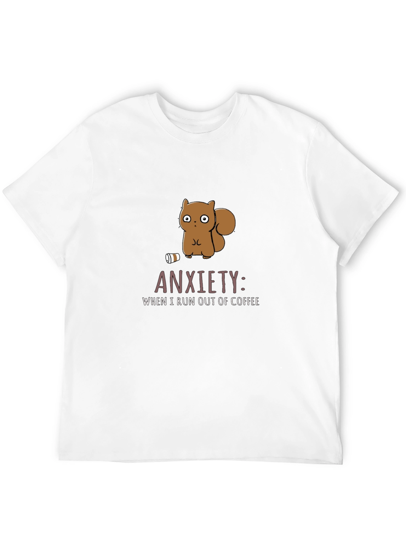 Anxiety Coffee T-Shirt Funny Squirrel Design
