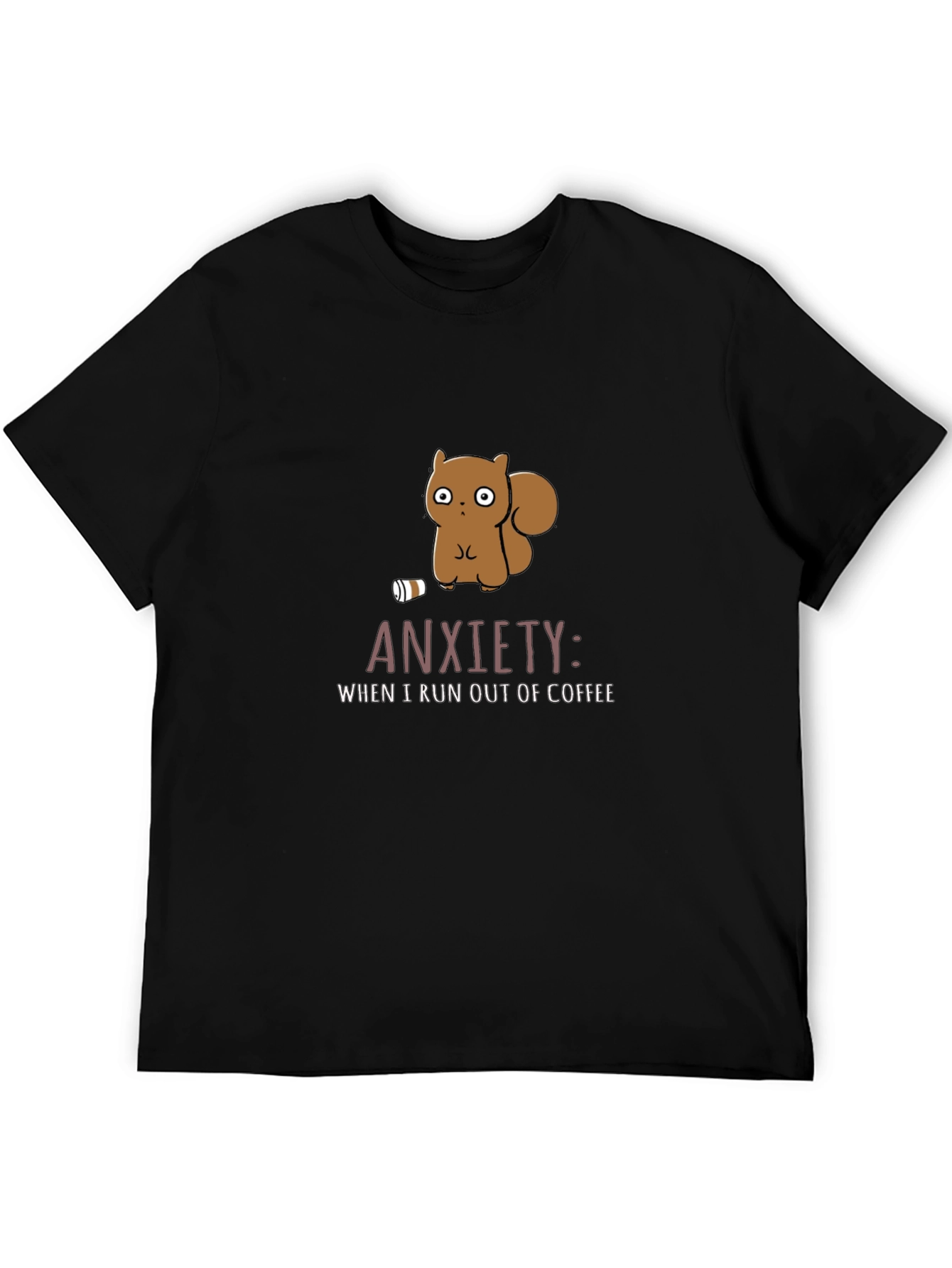 Anxiety Coffee T-Shirt Funny Squirrel Design