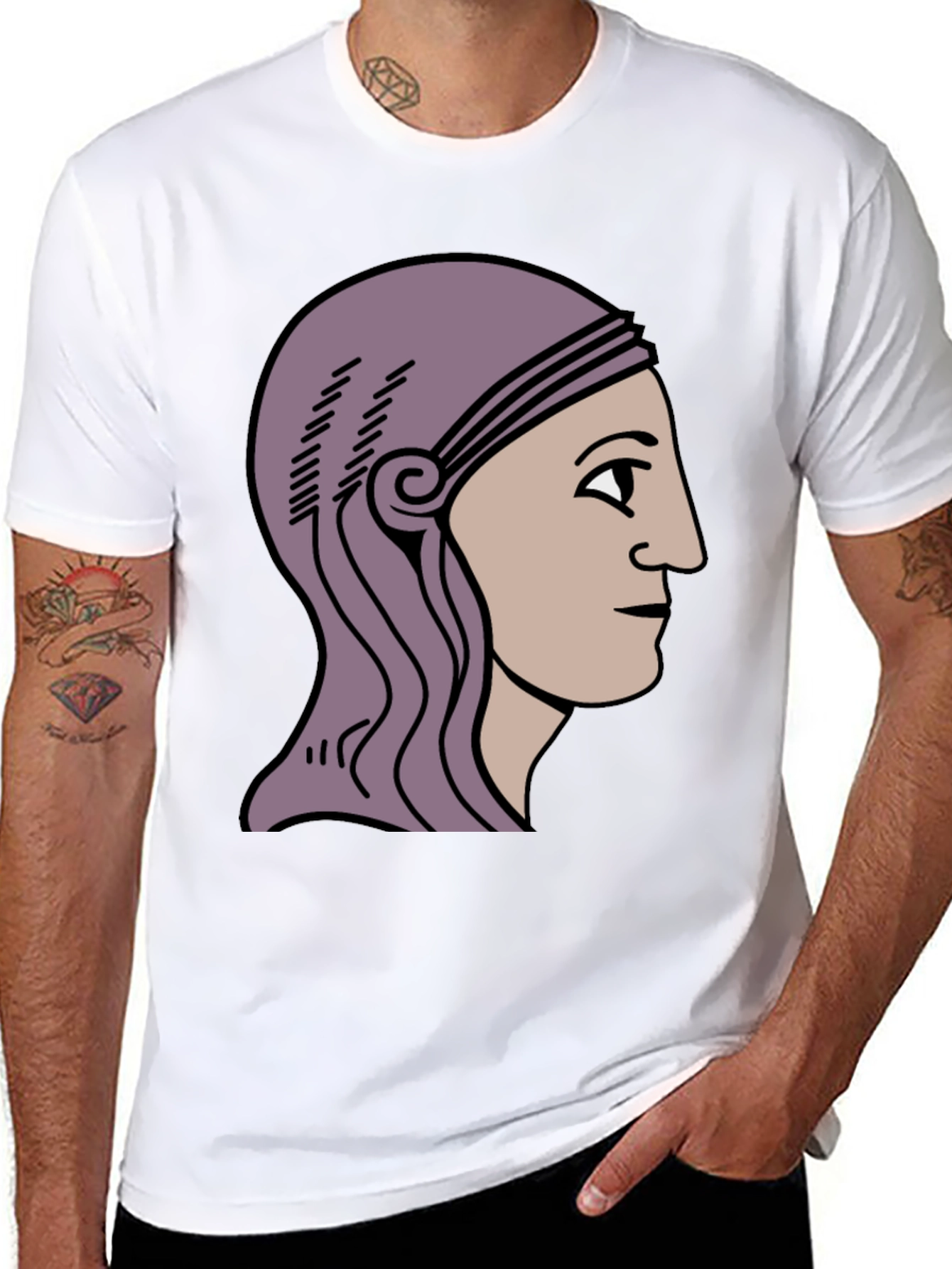 Ancient Roman Head T-Shirt - Black