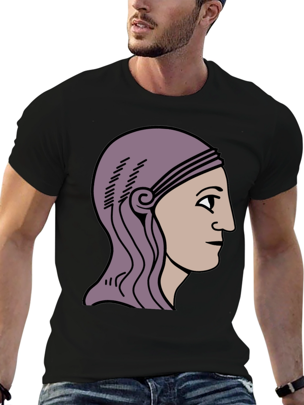 Ancient Roman Head T-Shirt - Black