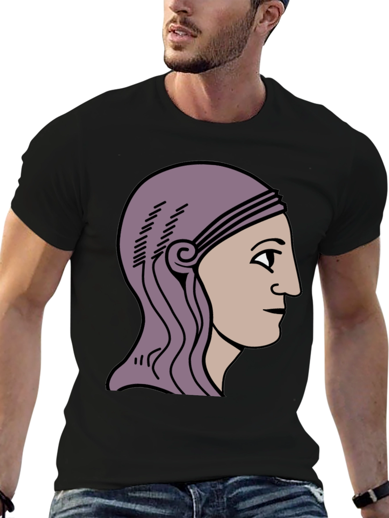 Ancient Roman Head T-Shirt - Black