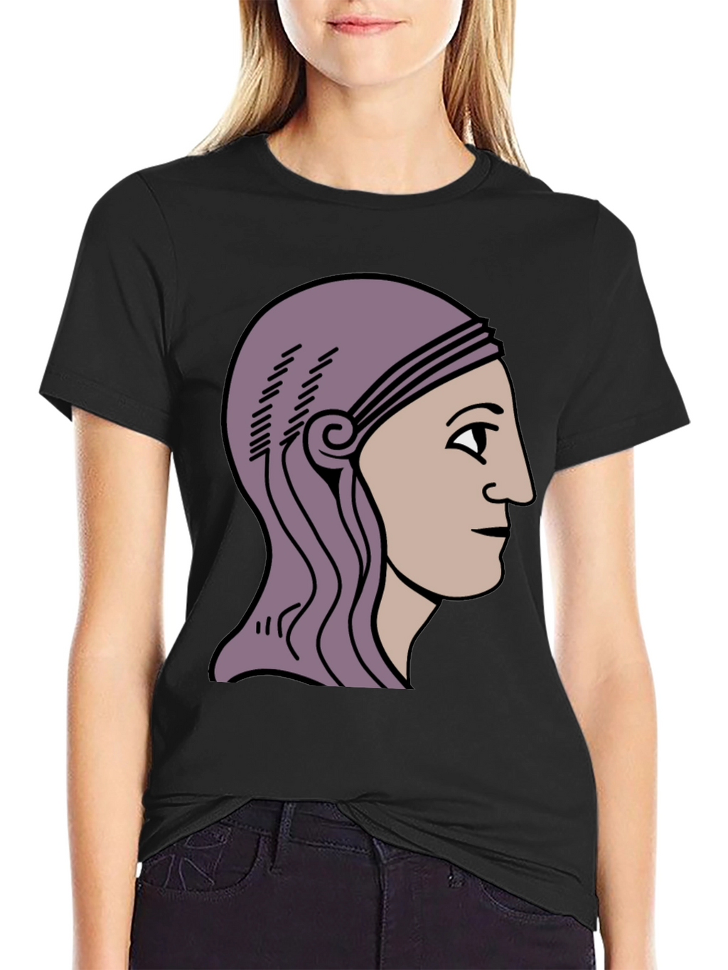 Ancient Roman Head T-Shirt - Black