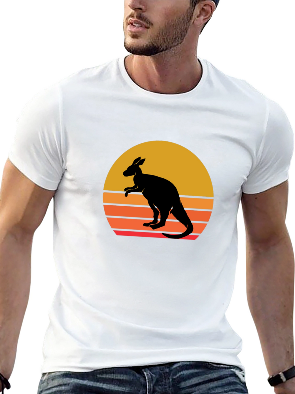 Kangaroo Sunset Graphic Tee - Black